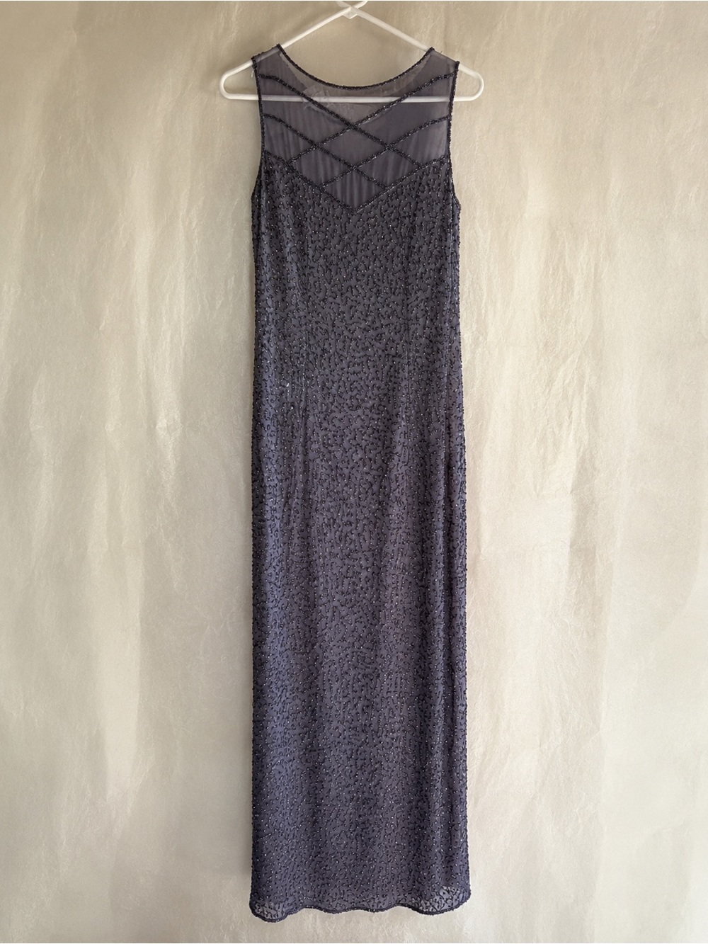 Vintage hand beaded 90s whimsigoth dress smoky purple